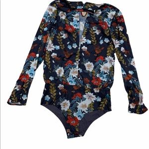 ZARA Floral Bodysuit Blouse